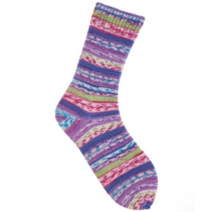 Rico Superba Fair Isle Sock Yarn - Purple, Fuchsia